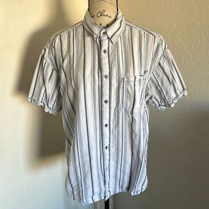 Kuhl Striped Suncel Tencel Blend Button Down Pocket Shirt Casual